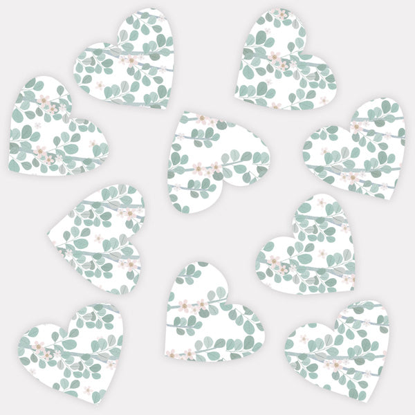 Love Birds & Eucalyptus - Heart Table Confetti