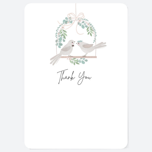 Love Birds & Eucalyptus - Ready to Write Wedding Thank You Cards