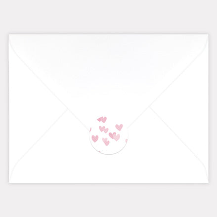 Pink Confetti Hearts - Wedding Envelope Seals