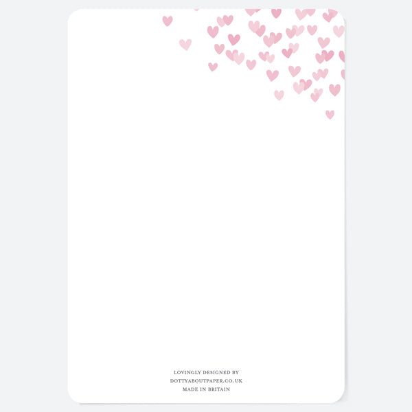 Pink Confetti Hearts - Ready to Write Evening Invitations