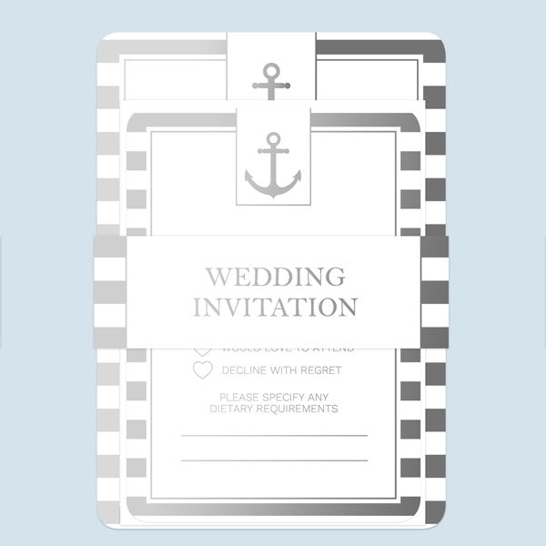 Nautical Stripes - Foil Boutique Wedding Invitations
