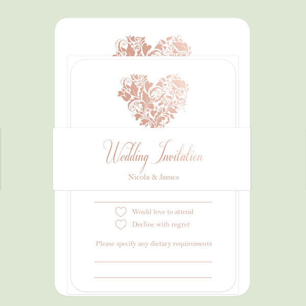 Ornate Heart - Foil Boutique Wedding Invitations