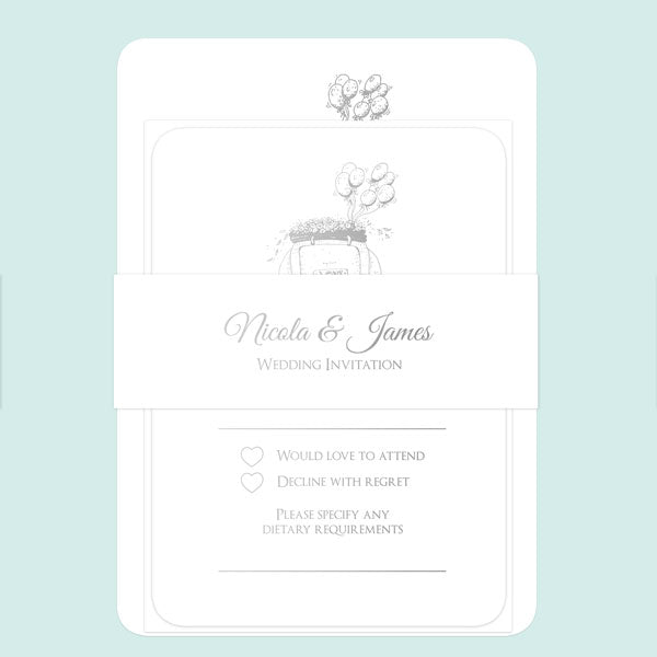 Vintage Wedding Car Foil Boutique Sample