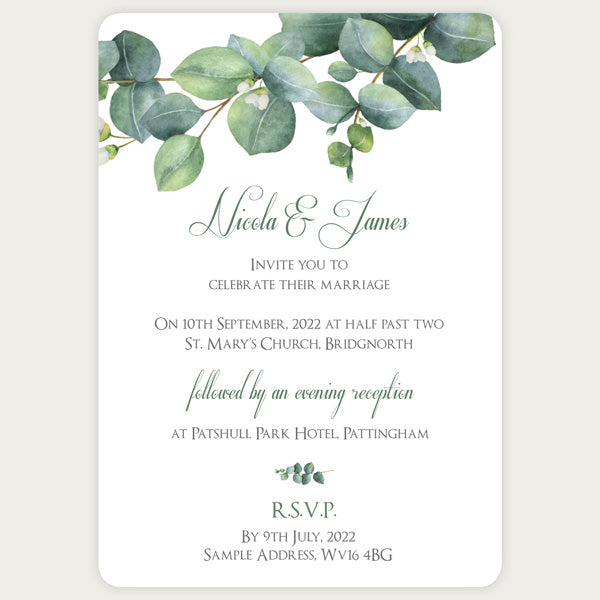 Eucalyptus Garland Wedding Invitation