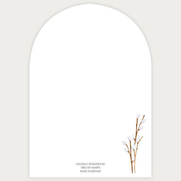 Watercolour Pussy Willow Iridescent Wedding Invitation