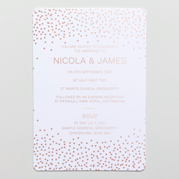 Confetti Sparkle Foil Wedding Invitation