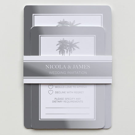 Palm Tree Elegance - Foil Boutique Wedding Invitation & RSVP