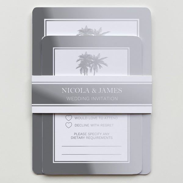 Palm Tree Elegance - Foil Boutique Wedding Invitation & RSVP