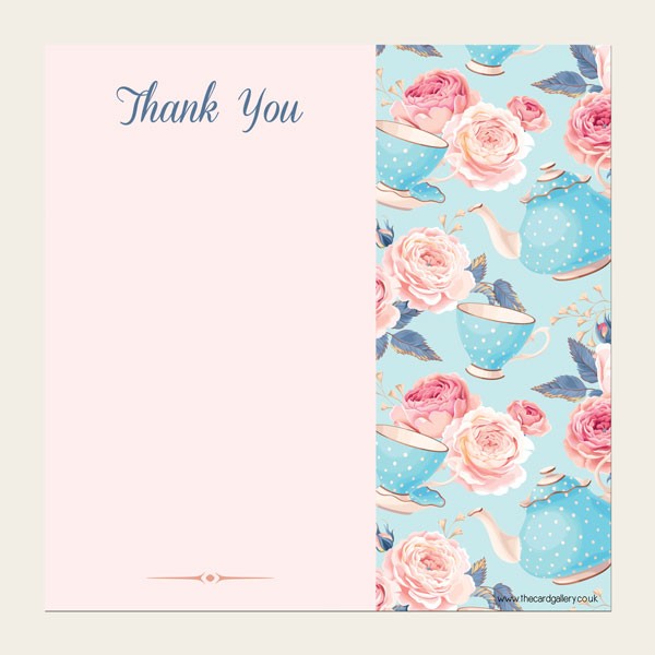Ready to Write Thank You Cards - Teapots & Roses - Pack of 10