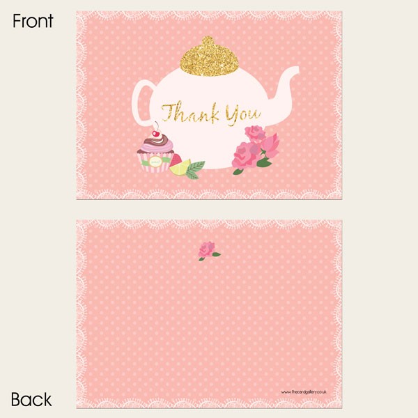 Ready to Write Thank You Cards - Teapot and Cupcake - Pack of 10