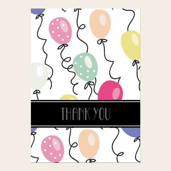 Ready to Write Thank You Cards - Balloon Party - Pack of 10