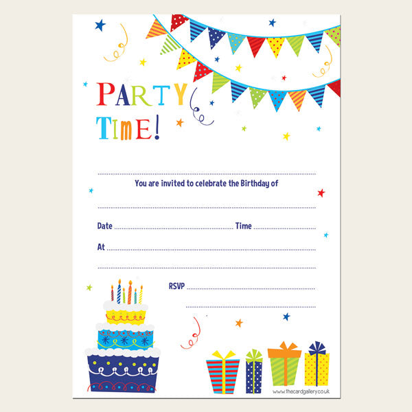 Invite Notelet Template Fun Party Time - Notelet Invitation - Pack of 20 - Fast Delivery at ...