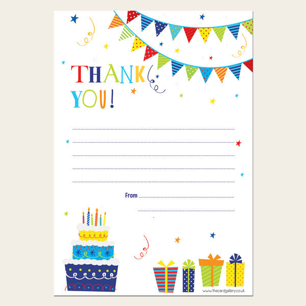Fun Party Time - Thank You Notelet - Pack of 20