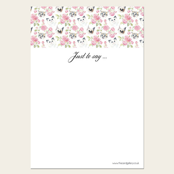 Cats & Roses - Thank You Notelet - Pack of 20