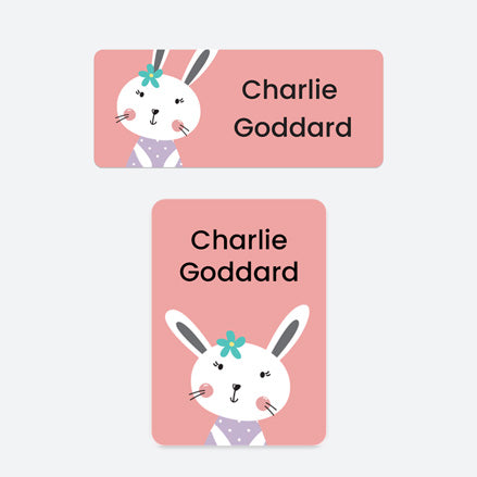 Stick On Waterproof Name Labels - Bunny - Pack of 43
