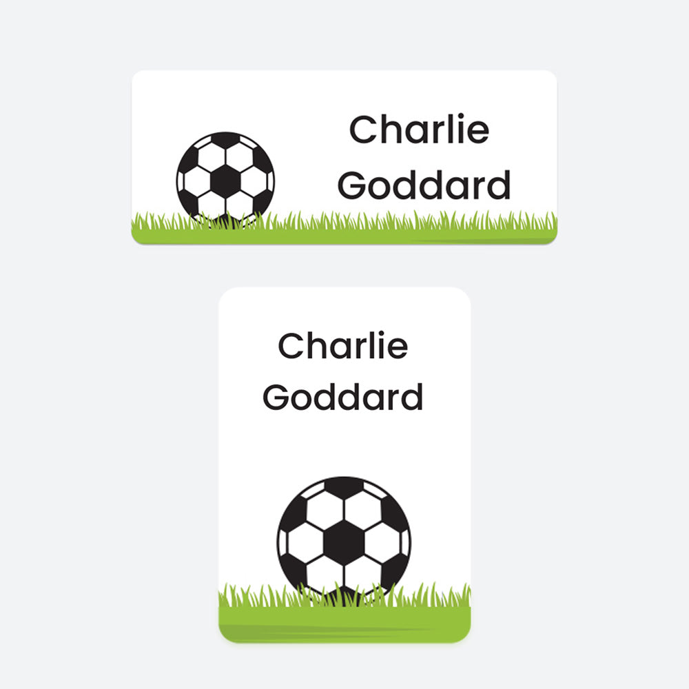 Name Labels Pack - Personalised Stick-On Waterproof Name Labels - Football - Pack of 86 (SFP)