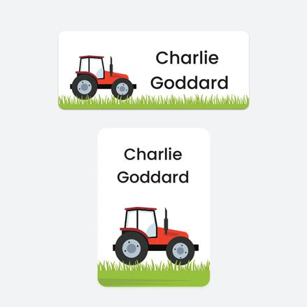 Stick On Waterproof Name Labels - Tractor - Pack of 43