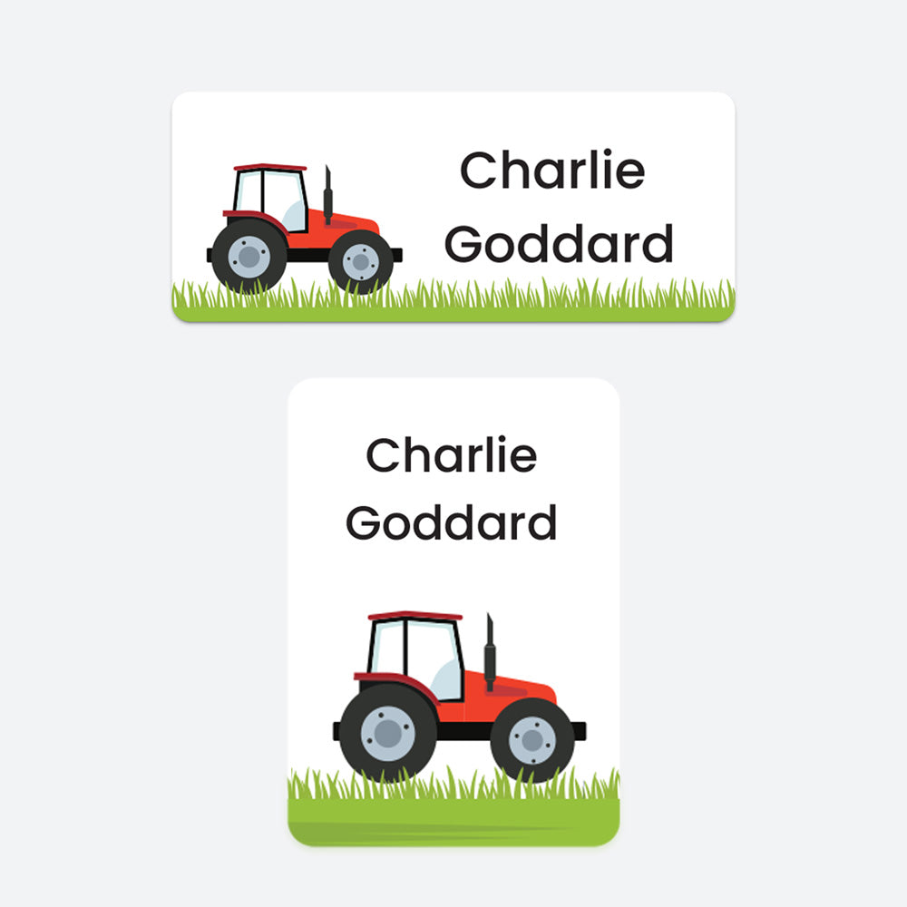 Stick On Waterproof Name Labels - Tractor - Pack of 43