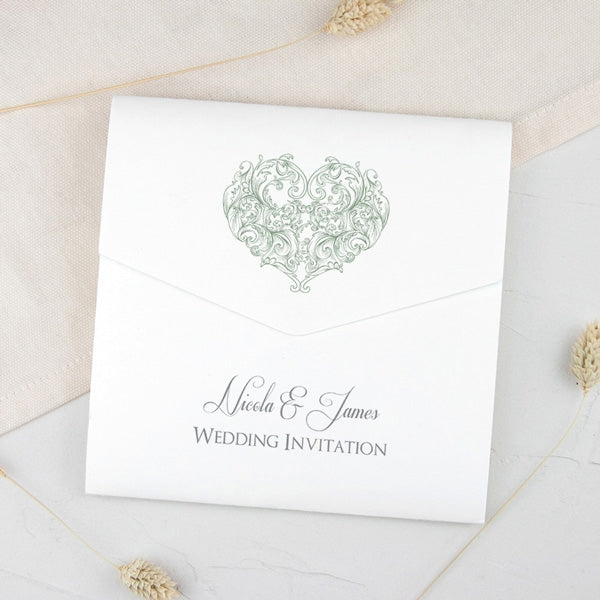 Je t'aime - Pocketfold Wedding Invitation & RSVP