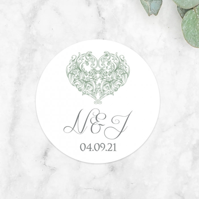 Je t'aime Wedding Stickers - Pack of 35