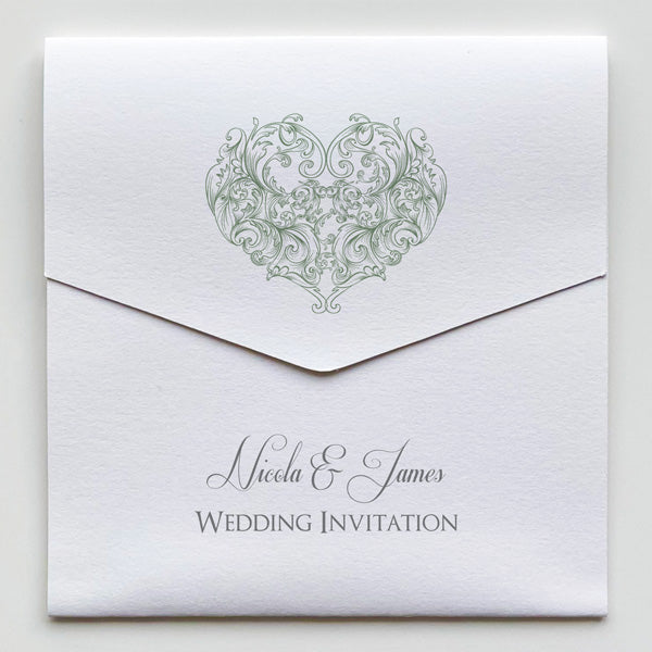 Je t'aime - Pocketfold Wedding Invitation & RSVP