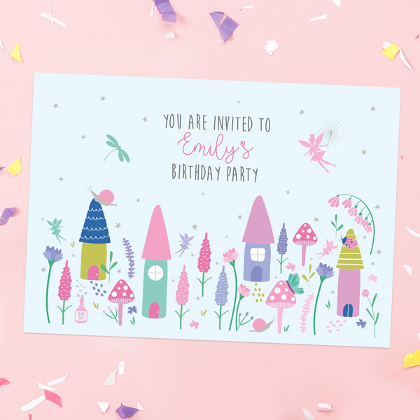 Kids Birthday Invitations - Fairy Garden - Pack of 10