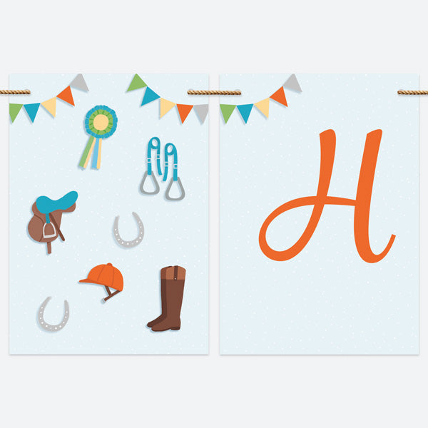 Horse Riding Equestrian - Kids Happy Birthday Bunting