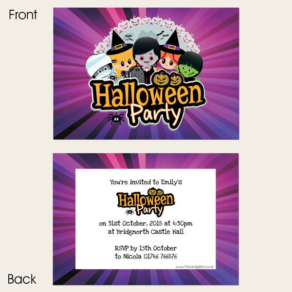 Halloween Party Invitations - Kids Halloween - Pack of 10