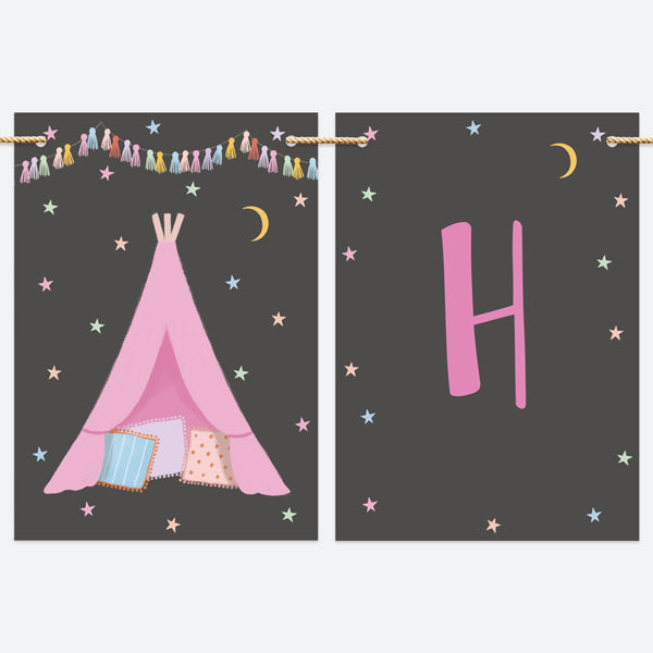 Girls Sleepover - Kids Happy Birthday Bunting