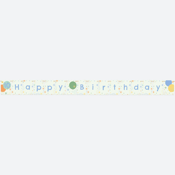 Boys Party Balloons Age 10 - Kids Happy Birthday Bunting