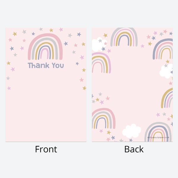 Ready to Write Kids Thank You Cards - Boho Rainbow - Pack of 10