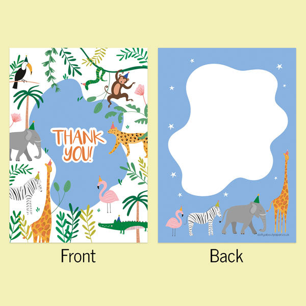Ready to Write Kids Thank You Cards - Go Wild Safari - Pack of 10