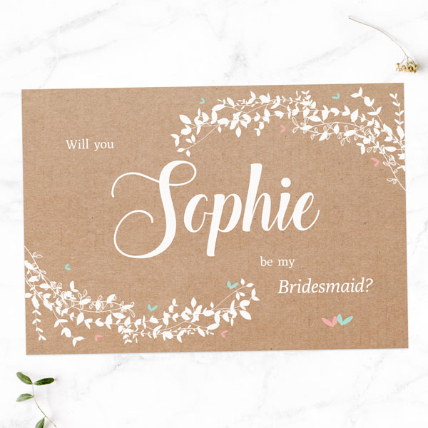 Will You Be My Bridesmaid? - Kraft Woodland Foliage