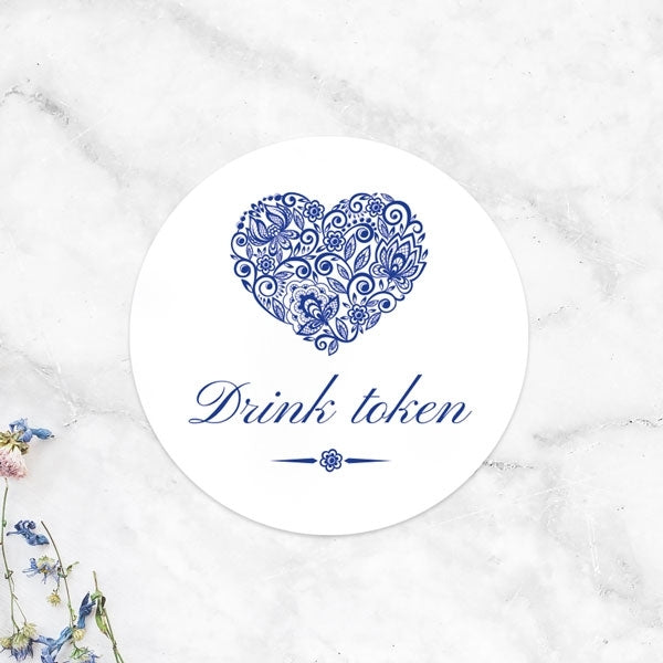 Lace Love Heart - Drink Tokens - Pack of 30