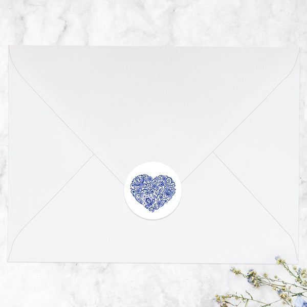 Lace Love Heart Envelope Seal - Pack of 70
