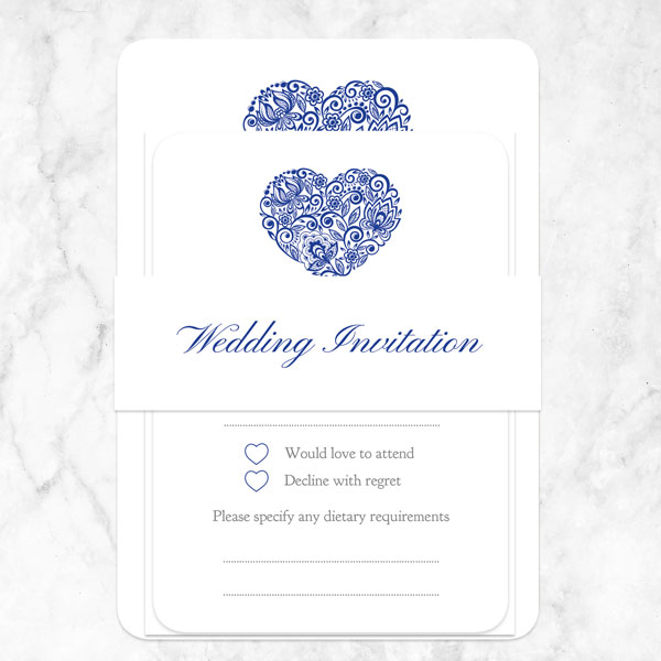 Lace Love Heart - Boutique Wedding Invitation & RSVP