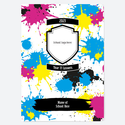 Paint Splatters - Personalised A5 School Leavers Book