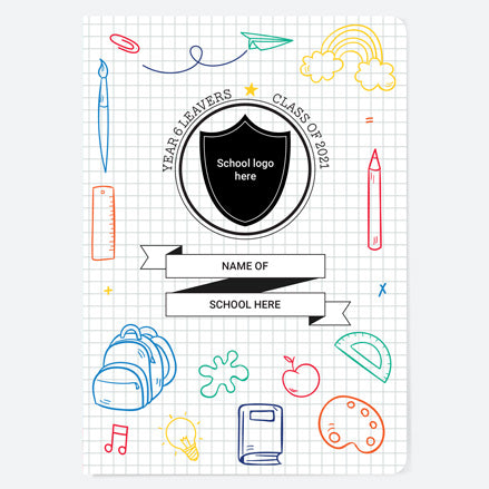 Stationery Pattern - Personalised A5 School Leavers Book