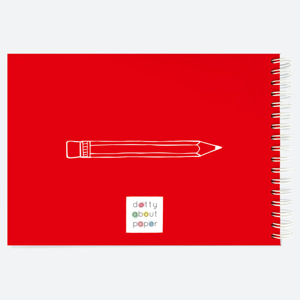 Neat Pencil - Red - Personalised A5 Wiro Bound School Leavers Book