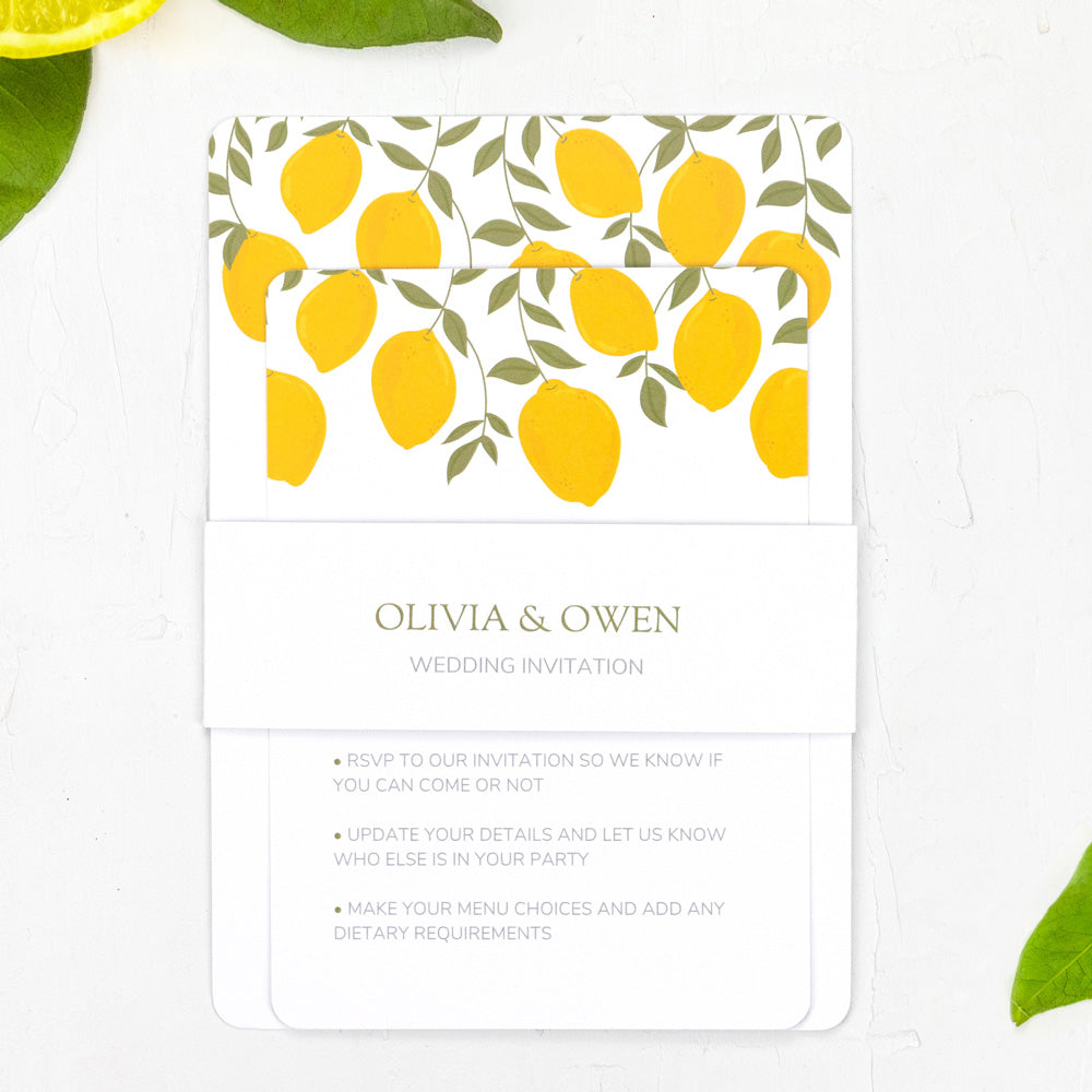 Lemons - Wedding Invitation & Information Card Suite