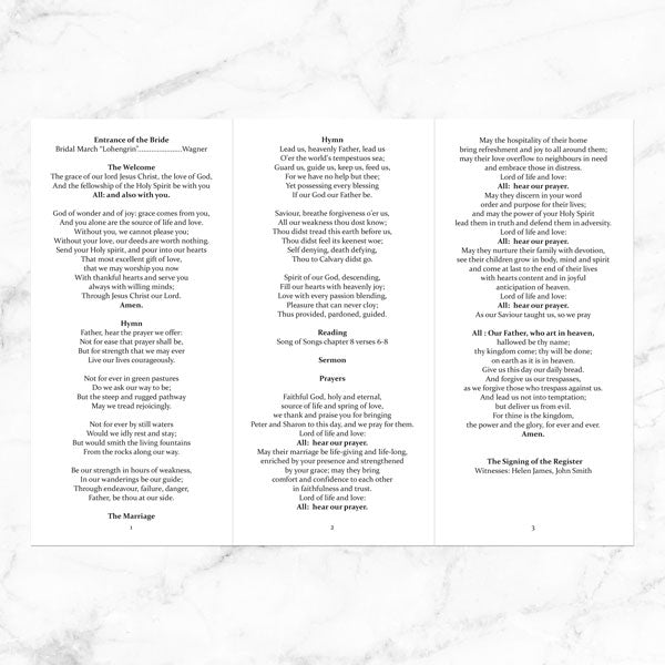 Let It Snow Order Of Service Concertina