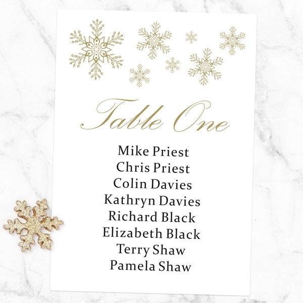 Let It Snow - Table Plan Cards