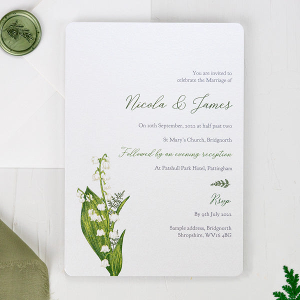 category header image Lily of the Valley Iridescent Wedding Invitation