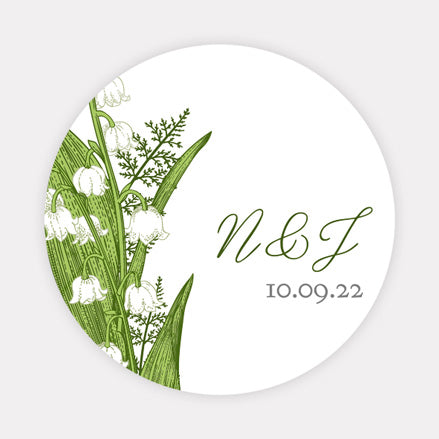 Lily of the Valley Wedding Stickers - Pack of 35