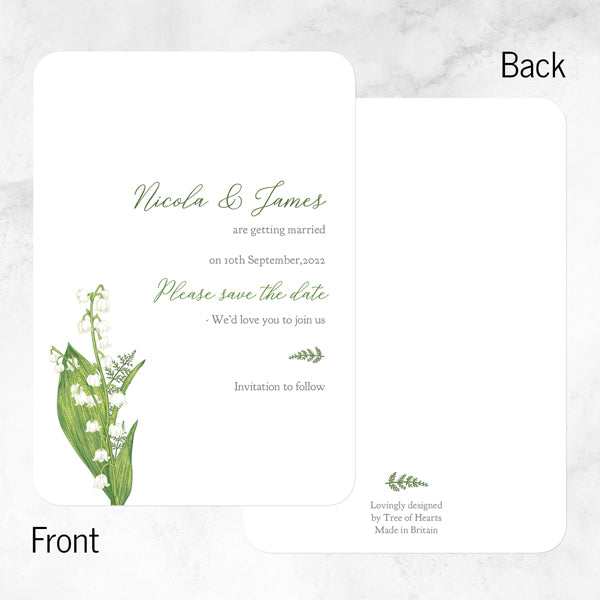 Lily of the Valley Iridescent Save the Date Cards