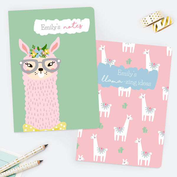 Llama Drama - Personalised A5 Exercise Books - Pack of 2