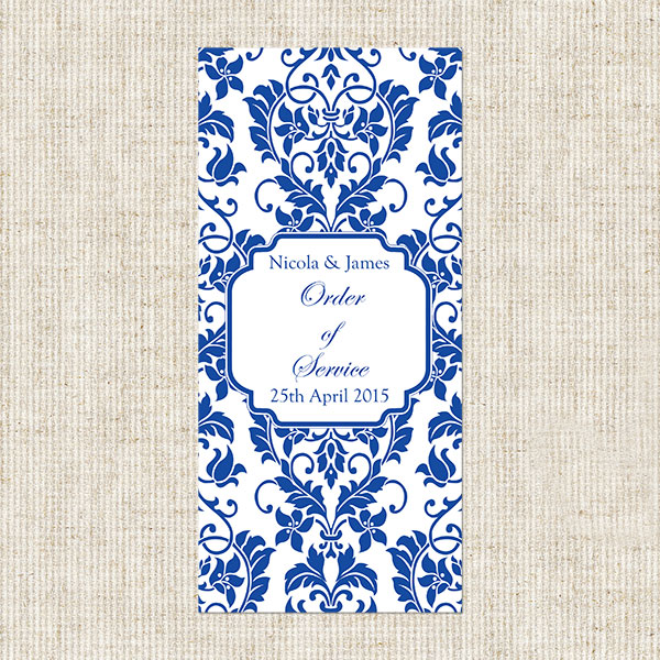 Delicate Swirl Pattern Order of Service - Concertina