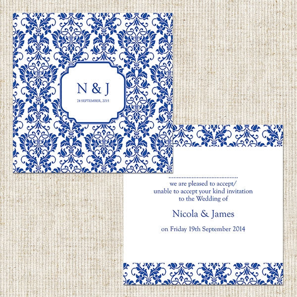 Delicate Swirl Pattern RSVP Cards