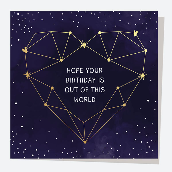 Luxury Foil Birthday Card - Constellation Heart - Out Of This World