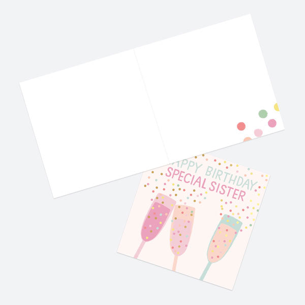 Luxury Foil Birthday Card - Sweet Spot Champagne - Special Sister